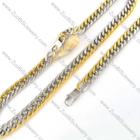 Half Gold and Silver Stainless Steel Necklace Set -s000170