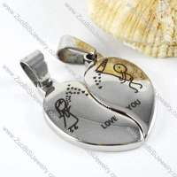 Heart Stainless Steel Couple Pendants - p000001