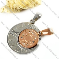 Two Tones Watch Stainless Steel Couple Pendants - p000018