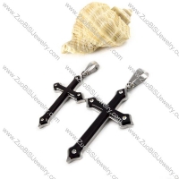 Black Cross Stainless Steel Couple Pendants - p000033