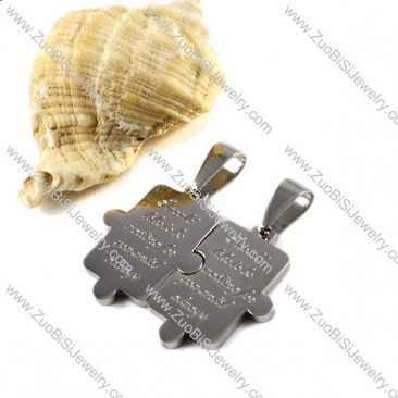Picture Puzzle Stainless Steel Couple Pendants - p000045
