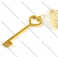 Gold Key Pendant in 316L Steel - p000110