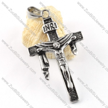 Jesus Stainless Steel Cross Pendant - p000143