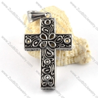 Antique Silver Stainless Steel Cross Pendant - p000148