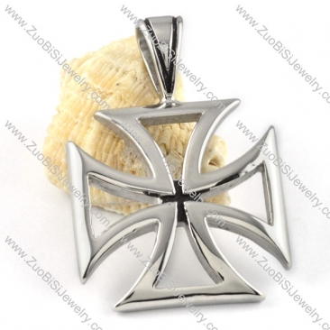 Shiny Silver Stainless Steel Germany Cross Pendant - p000149