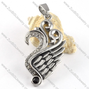 Peacock Wing Stainless Steel Pendant - p000153