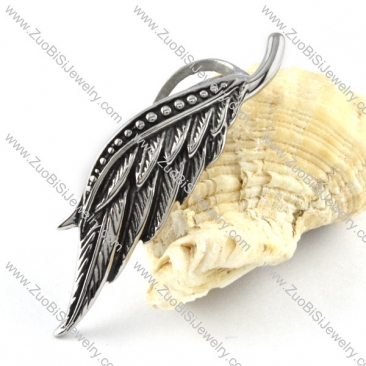 Stainless Steel Bird Feather Pendant - p000160