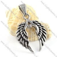 Double Stainless Steel Wing Pendant - p000163