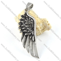 Straight Stainless Steel Wing Pendant - p000166