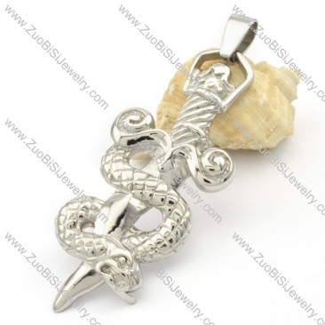 Stainless Steel Snake Sword Pendant -p000321