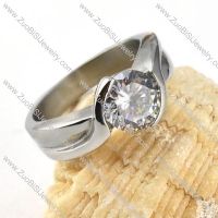 Stainless Steel Zircon Stone Ring - r000022