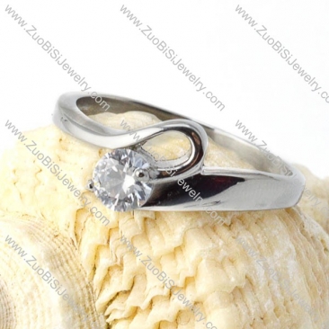 Clear Zircon Stone in 316 Stainless Steel - r000027