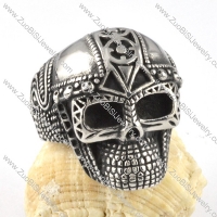 Army Skull Ring in Stainless Steel - r000057