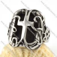 Stainless Steel Cross Ring - r000068