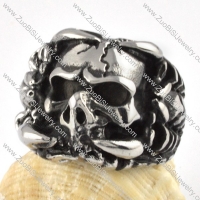 fierce and cruel death's-head Stainless Steel ring - r000090