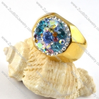 Facted Rhinestone Stainless Steel ring - r000208