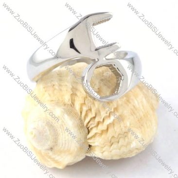 Silver Wrench Ring in Stainless Steel for Levering - r000300