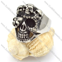 Stainless Steel Skull Ring - r000325