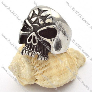 World War Second Iron Cross Skull Ring in Stainless Steel -r000354