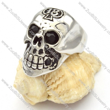 Stainless Steel Skull Rings wth black eyes -r000472