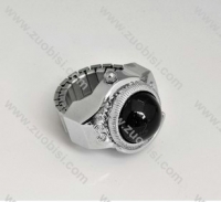 Silver Ring Watch with Black Stone - PW000011-6