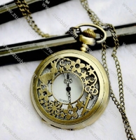 Vintage Brass Rabbit Pocket Watch Necklace - PW000044