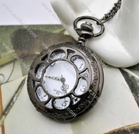 Gun Metal Sun Flower Pocket Watch Chain - PW000073