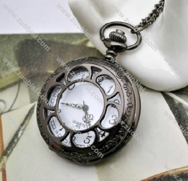 Gun Metal Sun Flower Pocket Watch Chain - PW000073