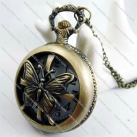 Antique Brass Butterfly Pocket Watch -PW000101