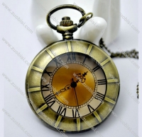 Big Pumkin Shaped Pocket Watch in Brass Tone -PW000157