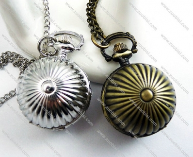 3D Silver or Brass Pumpkin Ball Pocket Watch -PW000228