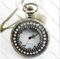 Around Clear Rhinestones Pocket Watch -PW000279