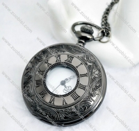 Gun Metal Roman Pocket Watch -PW000291