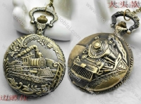 Antique Brass Locomotive Pocket Watch -PW000330