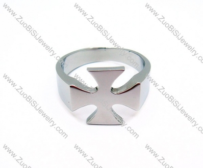 Simple Stainless Steel Maltese Cross Ring -JR010018