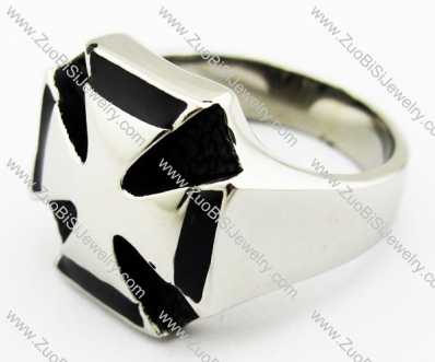 Punk Stainless Steel Malta Cross Ring -JR010087