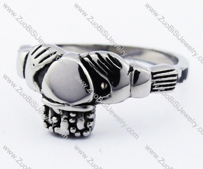 Two Hands Stainless Steel Crown Ring -JR010099