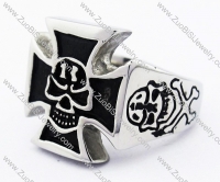 13 Stainless Steel Cross Skull Ring -JR010102