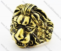 Gold Stainless Steel Lion Ring -JR010223