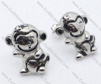 Stainless Steel Monkey Earring - JE050068