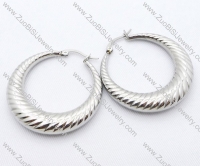 Bigger Silver Thread Cutting Stainless Steel earring - JE050072