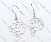 Rose and Zircon Stainless Steel earring - JE050121