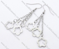 3 Plum Blossoms Stainless Steel earring - JE050151