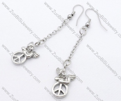 Peace Sign and Angel Stainless Steel earring - JE050152