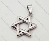 shiny stainless steel small hexagram pendant - JP090137