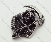 Skull Jewelry of Stainless Steel Death Messenger Pendant with Black Eyes- JP090171