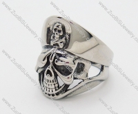 Stainless Steel Chief of Evil Skull Ring - JR090218