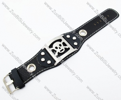 Stainless Steel Skull Leather Bracelet -JB140044