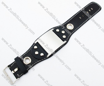 Shiny Stainless Steel Leather Bracelet -JB140047