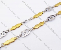 Stainless Steel Double Rings Necklace -JN150079